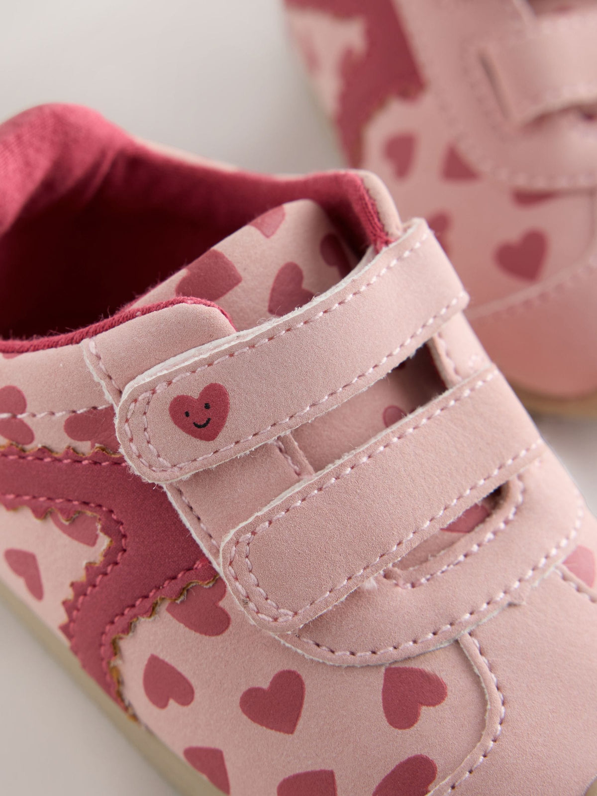 Dsiney Kidz - Pink/Red Hearts Baby Touch Fastening Trainers image 4
