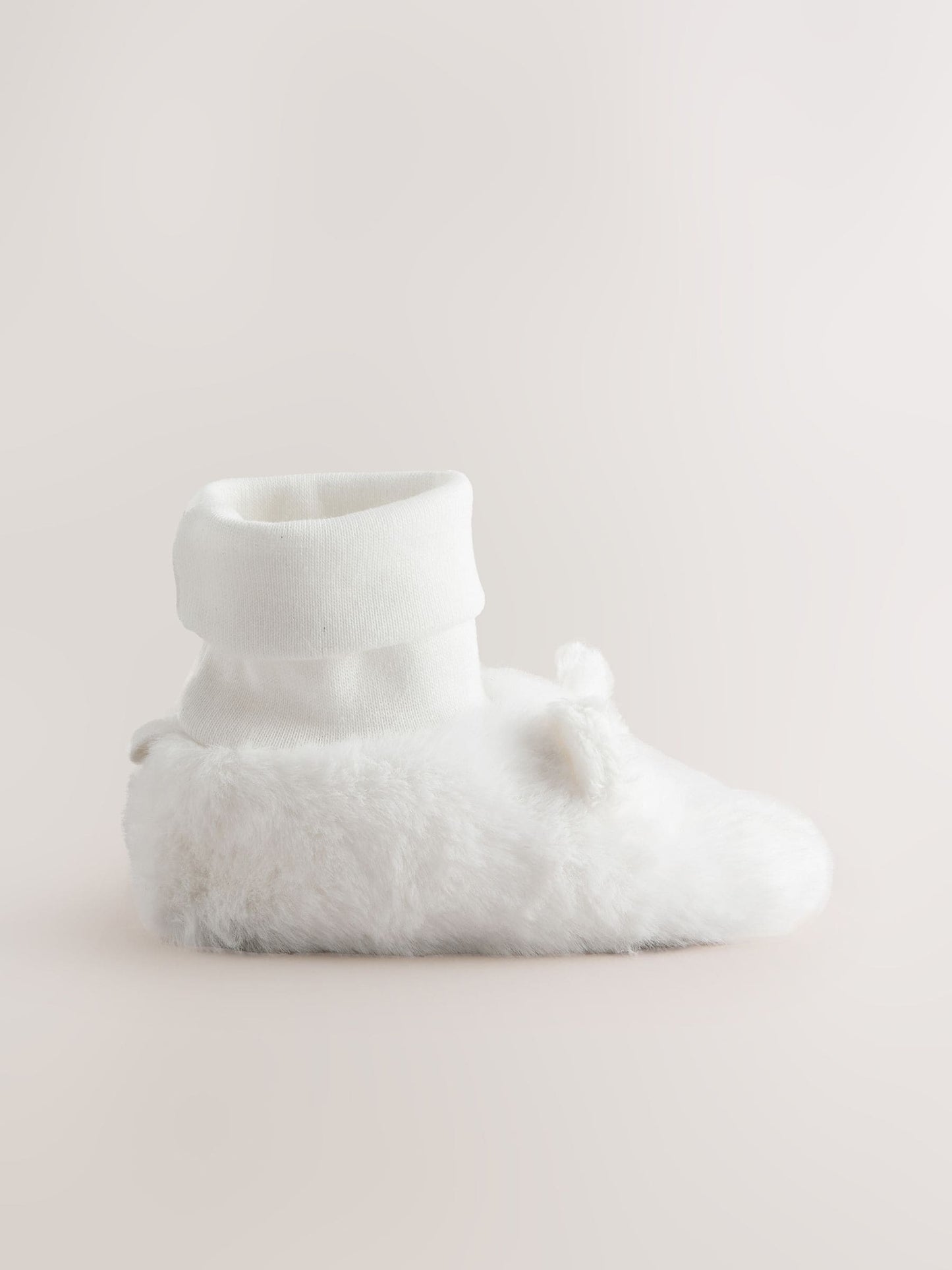 White Fur Bear Baby Sock Top Boots (0-18mths) image 3
