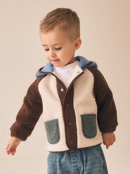 Dsiney Kidz - Neutral/Tan Colourblock Hooded Fleece (3mths-7yrs) image 1