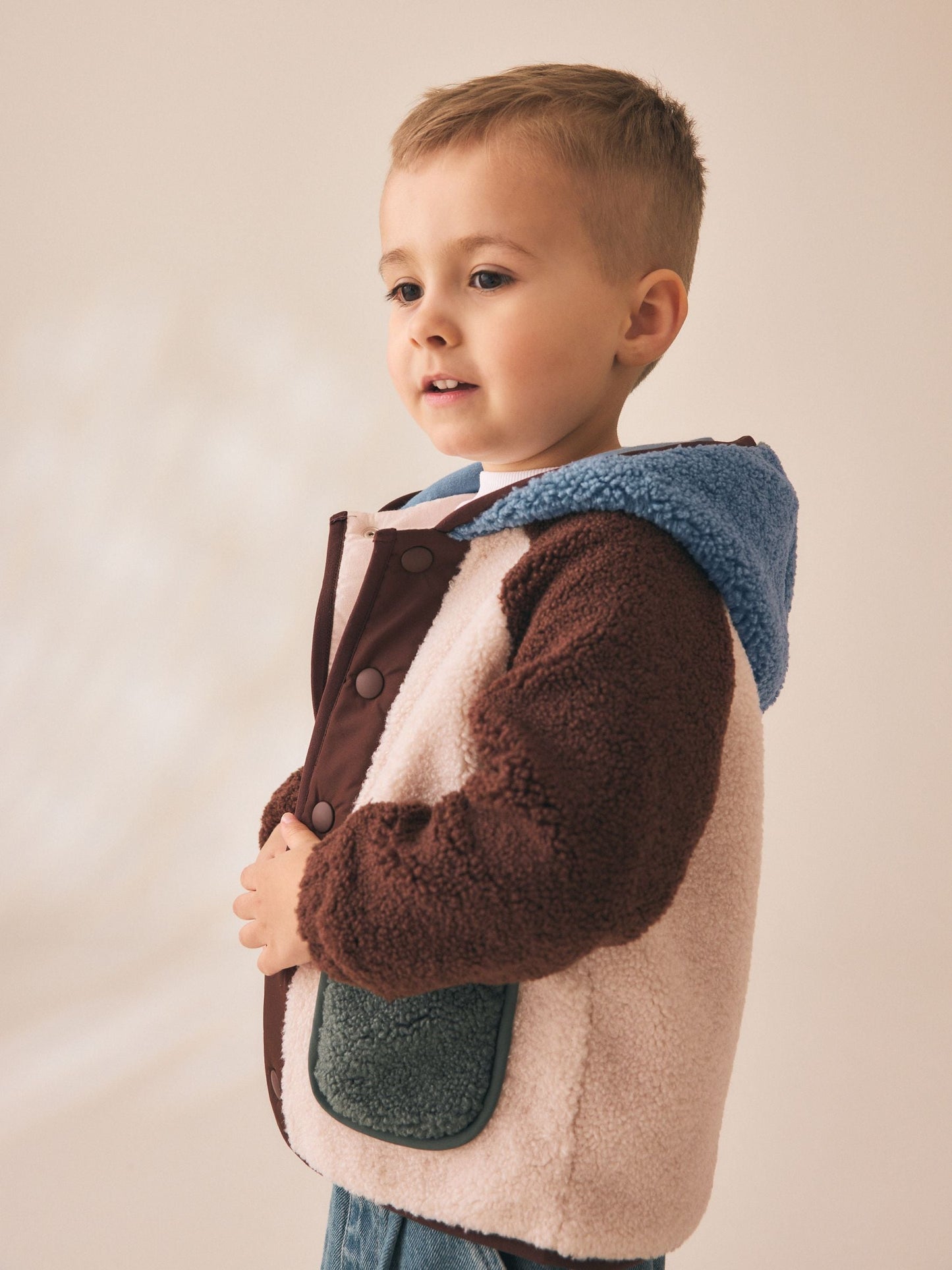 Dsiney Kidz - Neutral/Tan Colourblock Hooded Fleece (3mths-7yrs) image 2
