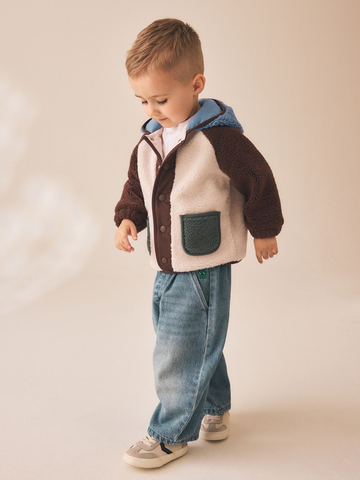 Dsiney Kidz - Neutral/Tan Colourblock Hooded Fleece (3mths-7yrs) image 4
