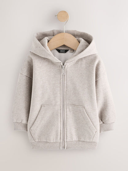 Dsiney Kidz - Oatmeal Marl Soft Touch Zip Through Hoodie (3mths-7yrs) image 1