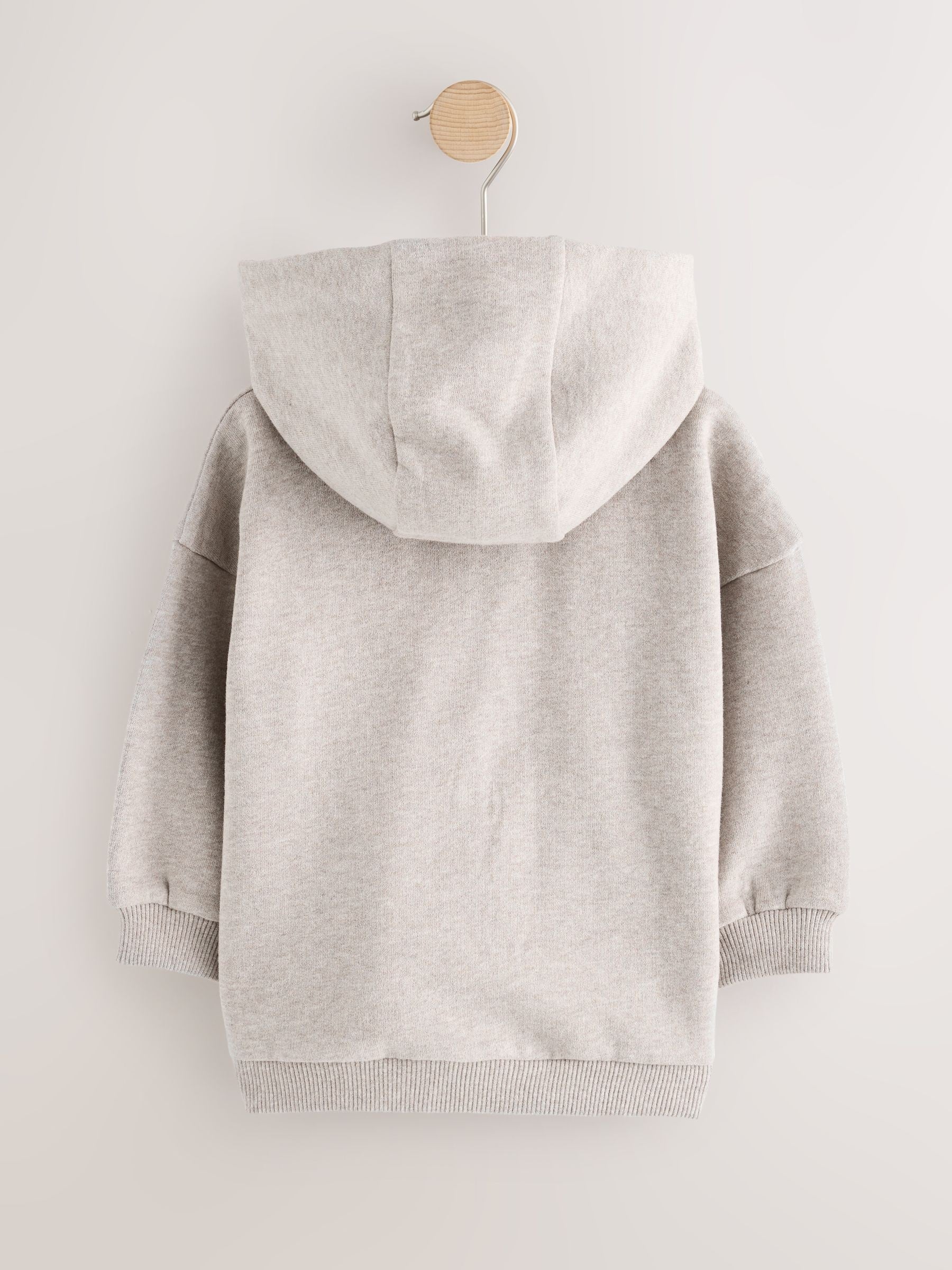 Dsiney Kidz - Oatmeal Marl Soft Touch Zip Through Hoodie (3mths-7yrs) image 2