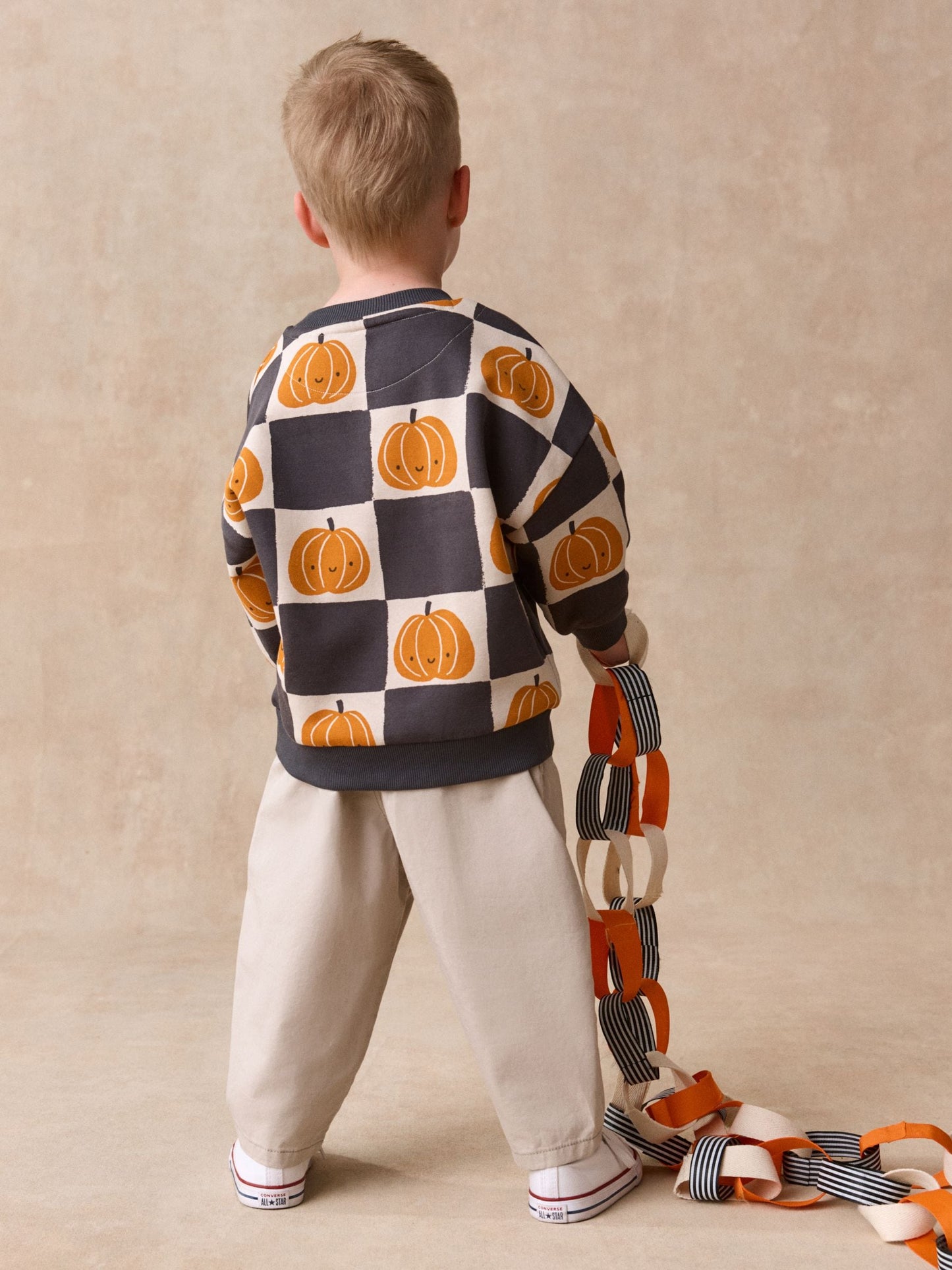 Dsiney Kidz - Grey/Cream Pumpkin All Over Printed Crew Neck Sweat Top (3mths-7yrs) image 3