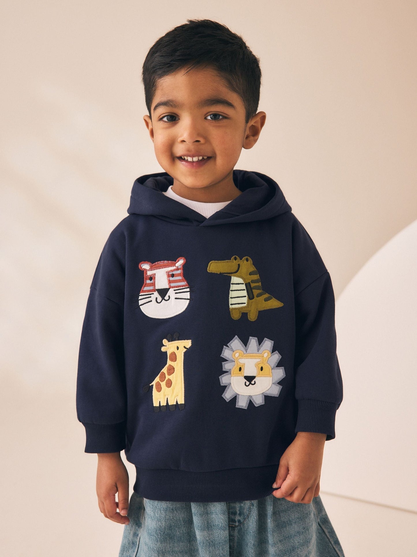 Dsiney Kidz - Navy Applique Sarfai Long Sleeve Hoodie (3mths-7yrs) image 1