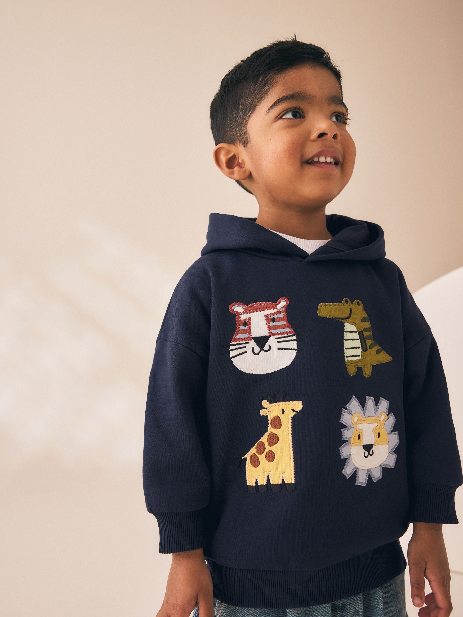 Dsiney Kidz - Navy Applique Sarfai Long Sleeve Hoodie (3mths-7yrs) image 3