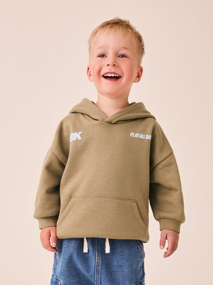 Dsiney Kidz - Taupe Brown Printed Slogan Long Sleeve Hoodie (3mths-7yrs) image 3