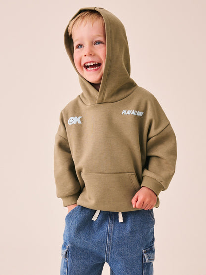 Dsiney Kidz - Taupe Brown Printed Slogan Long Sleeve Hoodie (3mths-7yrs) image 4