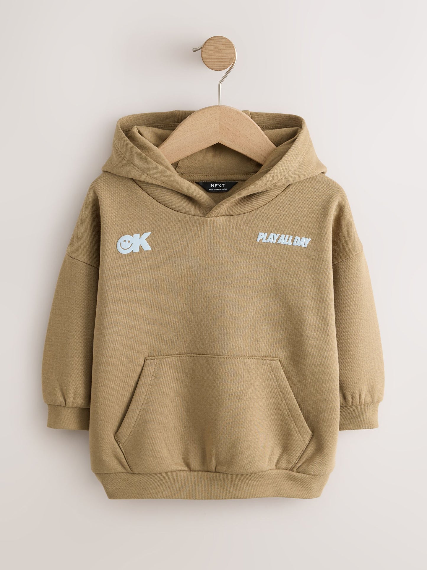 Dsiney Kidz - Taupe Brown Printed Slogan Long Sleeve Hoodie (3mths-7yrs) image 5