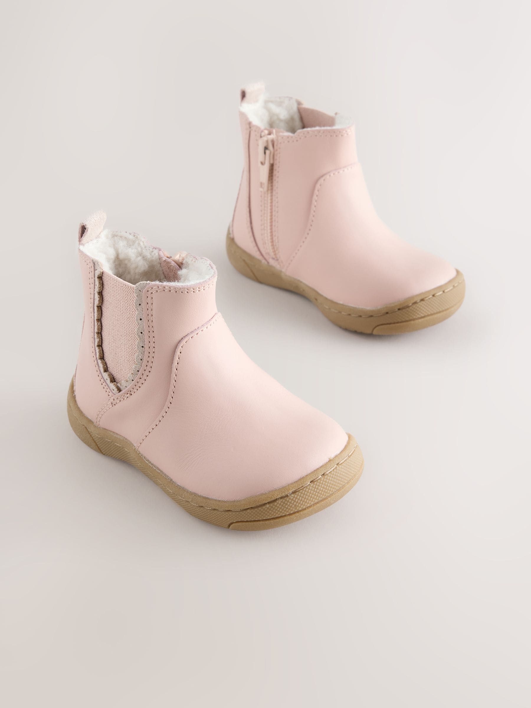 Pink Leather First Walker Chelsea Boots image 1