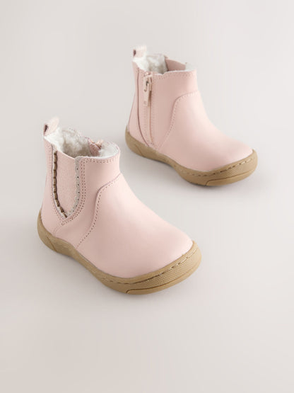 Pink Leather First Walker Chelsea Boots image 1