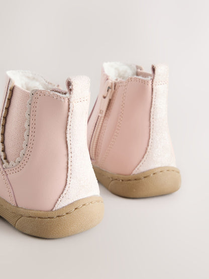 Pink Leather First Walker Chelsea Boots image 3