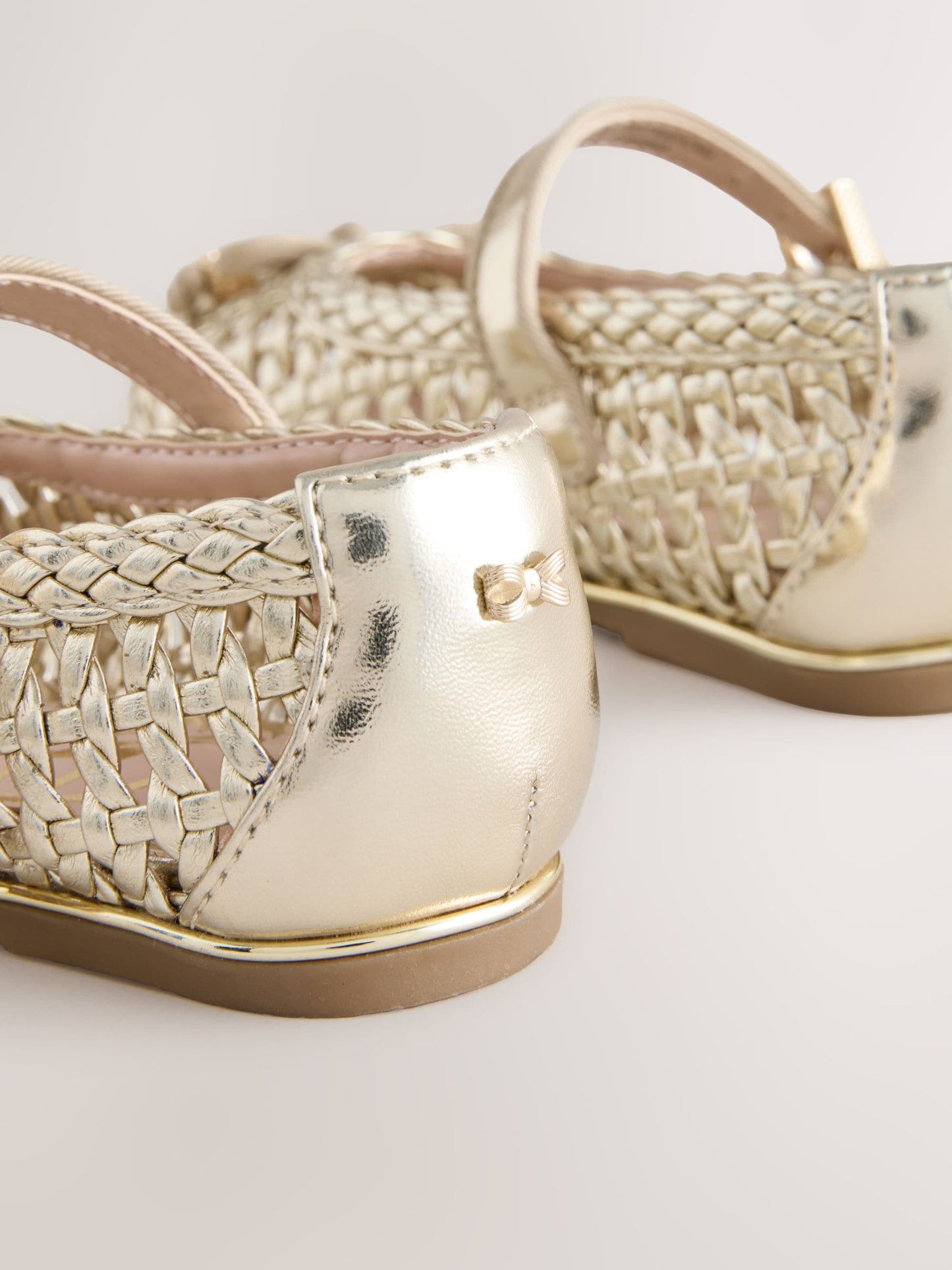 Baker by Ted Baker Woven Gold Mary Jane Shoes image 4