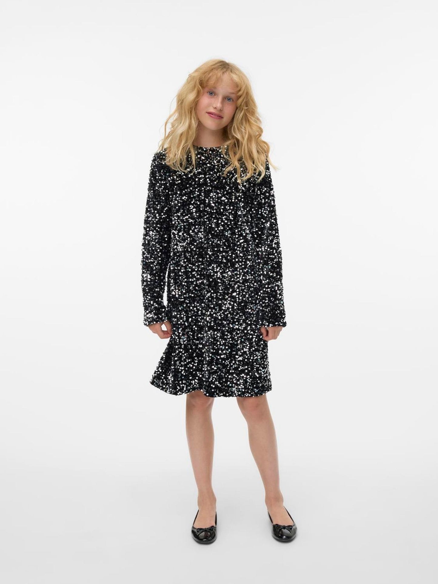 VERO MODA Black Sequin Long Sleeve Dress image 2