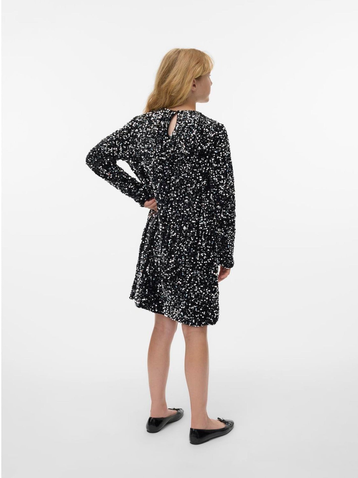 VERO MODA Black Sequin Long Sleeve Dress image 3