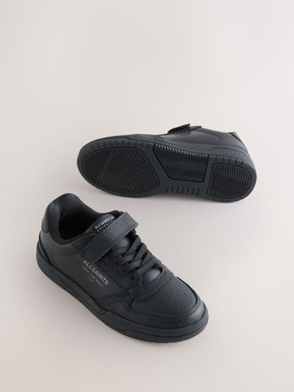 smALLSAINTS Black Back to School Underground Logo Elasticated Lace up Trainers image 3