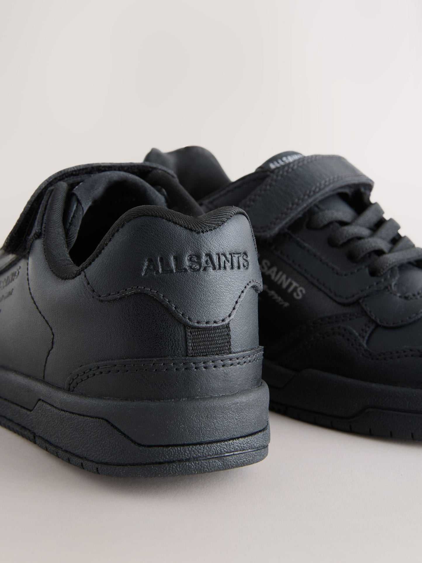 smALLSAINTS Black Back to School Underground Logo Elasticated Lace up Trainers image 4
