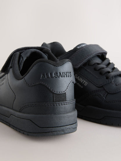 smALLSAINTS Black Back to School Underground Logo Elasticated Lace up Trainers image 4
