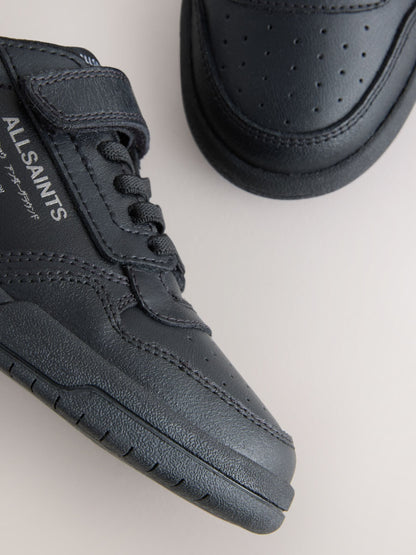 smALLSAINTS Black Back to School Underground Logo Elasticated Lace up Trainers image 5