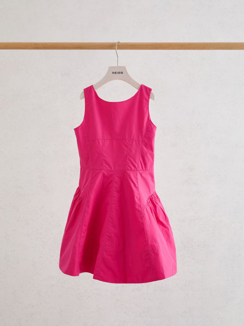 Reiss Pink Irena 9-13 yrs Cotton Polka-Dot Sleeveless Dress image 1
