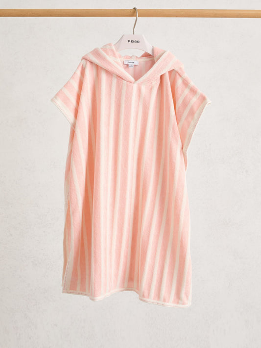 Reiss Peach Dune 3-9 yrs Striped Hooded Towel Cape image 1