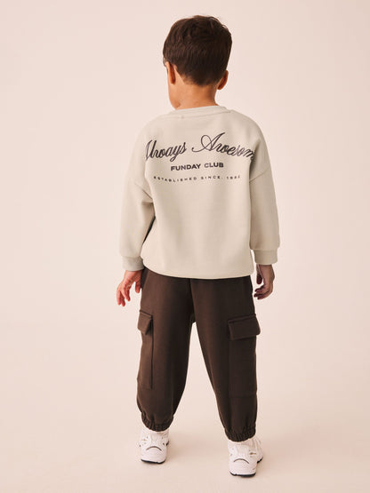 Dsiney Kidz - Ecru Crew Neck Sweat Top and Utility Joggers Set (3mths-7yrs) image 4