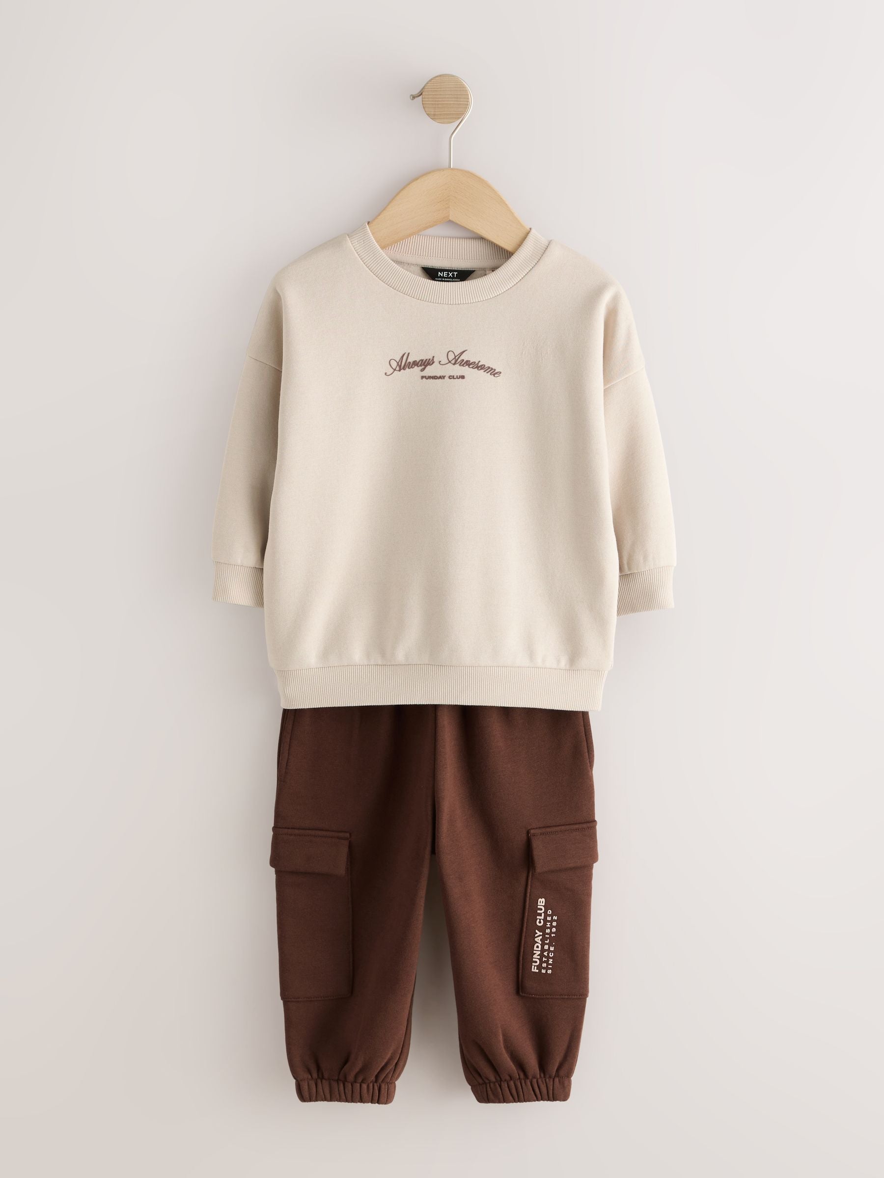 Dsiney Kidz - Ecru Crew Neck Sweat Top and Utility Joggers Set (3mths-7yrs) image 6