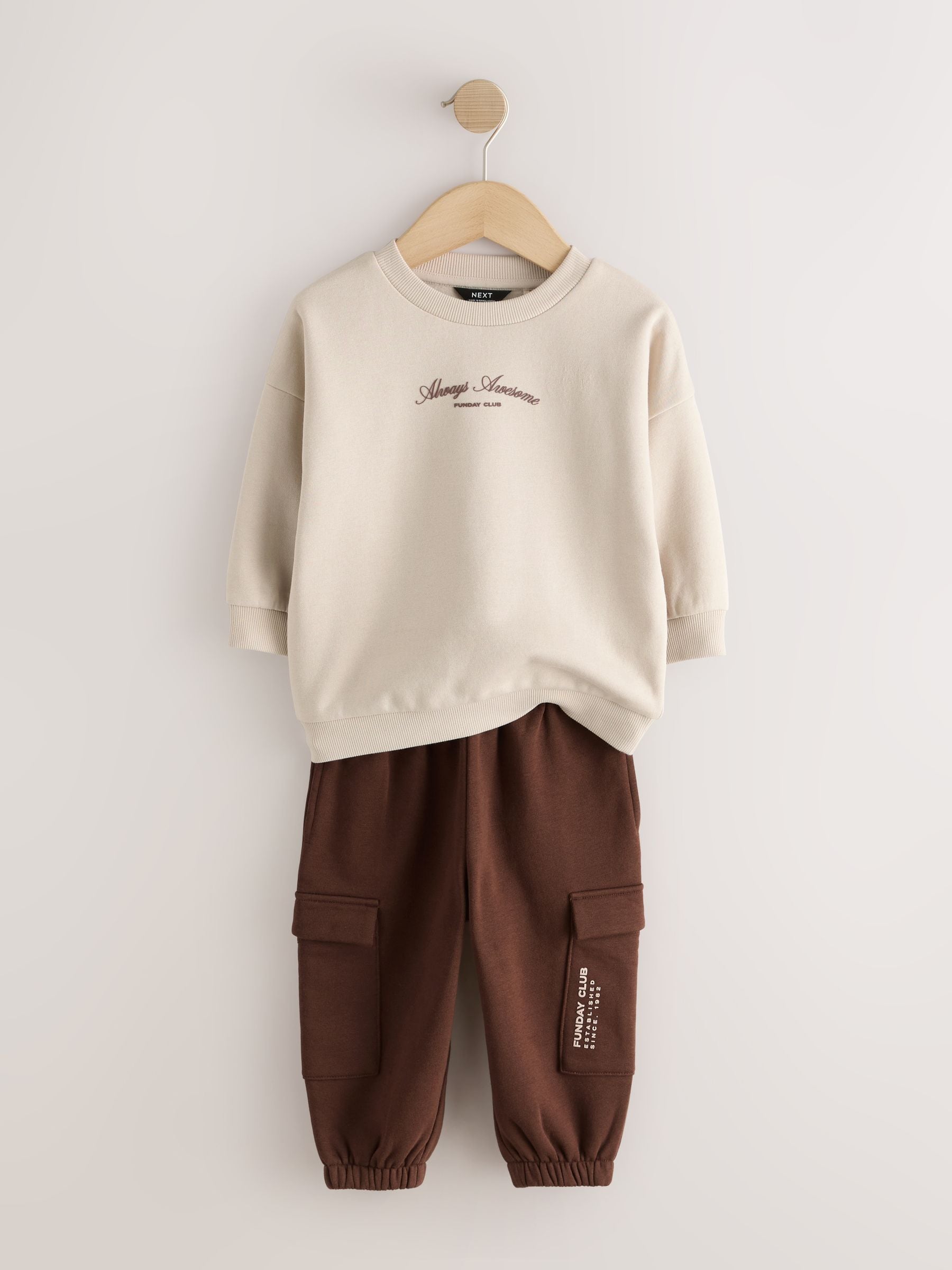 Dsiney Kidz - Ecru Crew Neck Sweat Top and Utility Joggers Set (3mths-7yrs) image 7