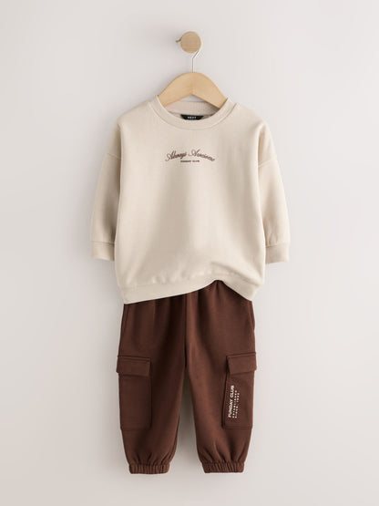 Dsiney Kidz - Ecru Crew Neck Sweat Top and Utility Joggers Set (3mths-7yrs) image 7