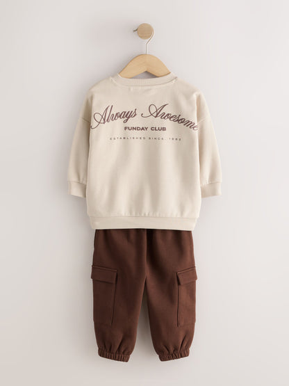 Dsiney Kidz - Ecru Crew Neck Sweat Top and Utility Joggers Set (3mths-7yrs) image 8