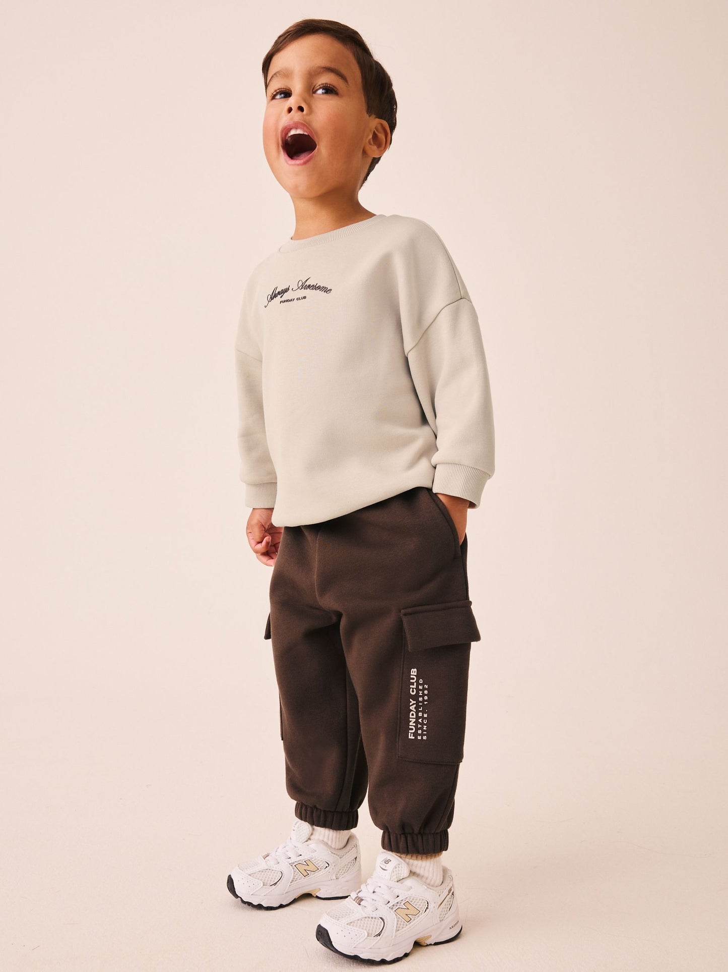 Dsiney Kidz - Ecru Crew Neck Sweat Top and Utility Joggers Set (3mths-7yrs) image 1