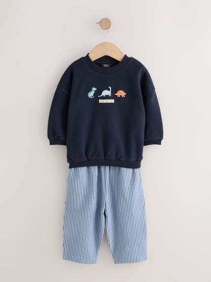 Dsiney Kidz - Navy/White Crew Neck Joggers Set (3mths-7yrs) image 1
