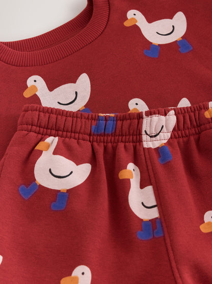 Dsiney Kidz - Burgundy Red All Over Print Crew Neck Sweat Top and Joggers Set (3mths-7yrs) image 10
