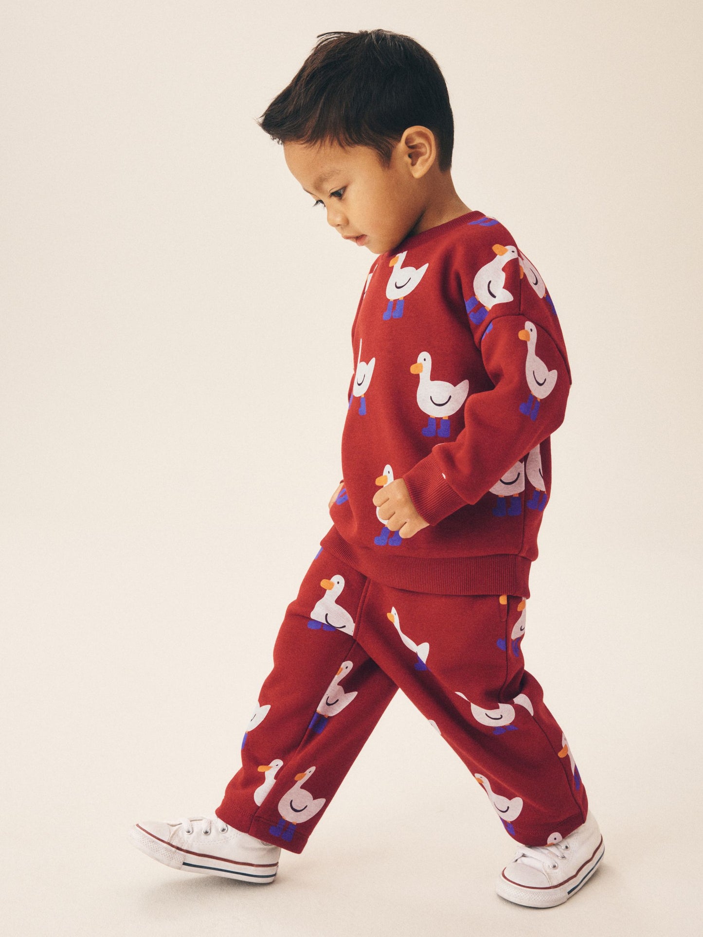 Dsiney Kidz - Burgundy Red All Over Print Crew Neck Sweat Top and Joggers Set (3mths-7yrs) image 2