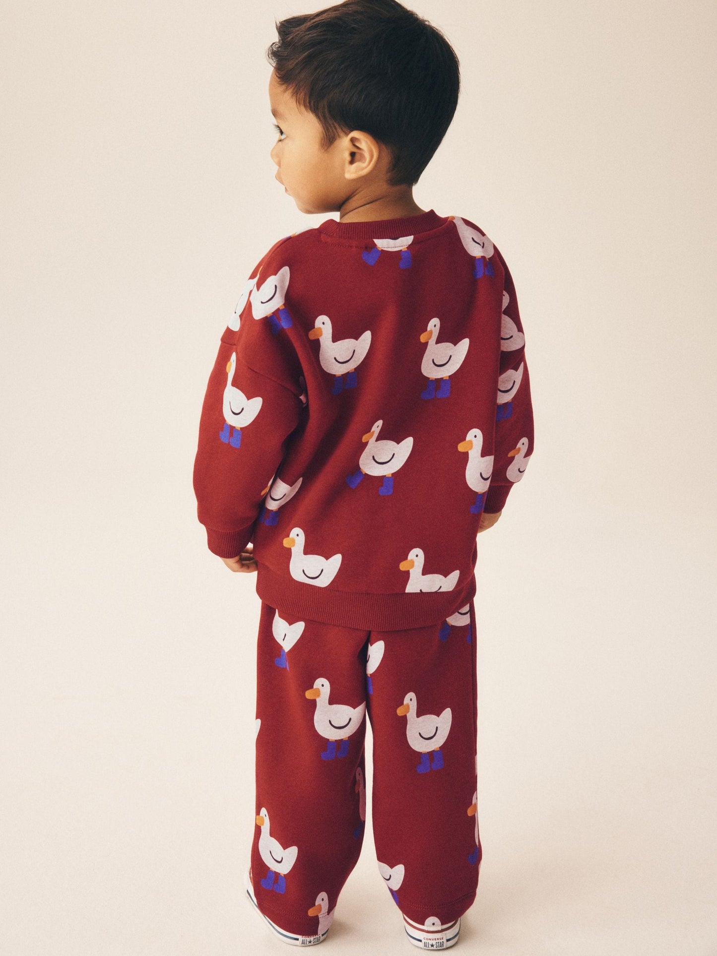 Dsiney Kidz - Burgundy Red All Over Print Crew Neck Sweat Top and Joggers Set (3mths-7yrs) image 3