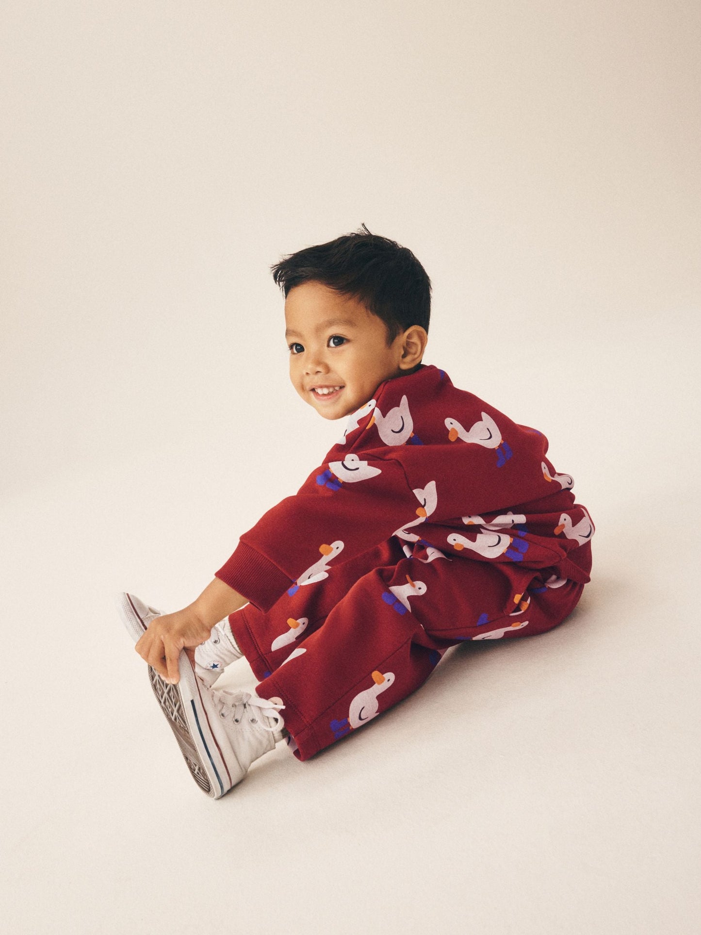 Dsiney Kidz - Burgundy Red All Over Print Crew Neck Sweat Top and Joggers Set (3mths-7yrs) image 5