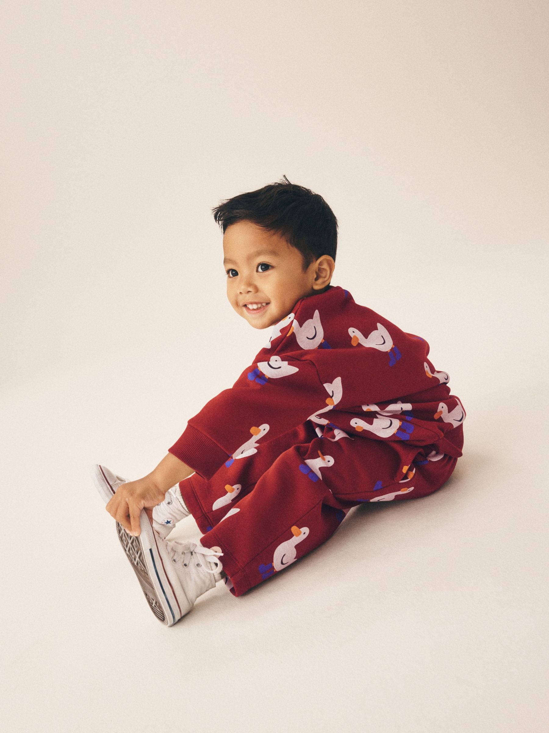 Dsiney Kidz - Burgundy Red All Over Print Crew Neck Sweat Top and Joggers Set (3mths-7yrs) image 5