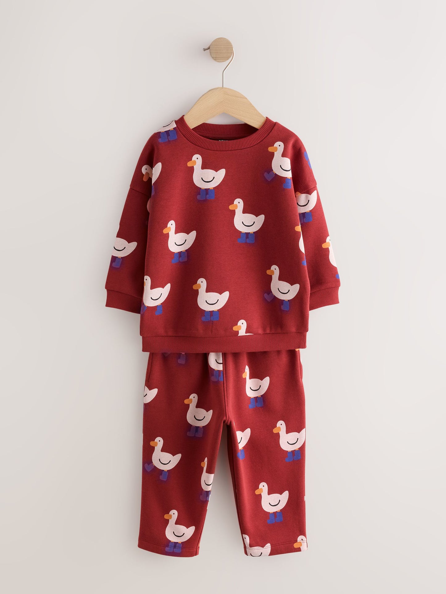 Dsiney Kidz - Burgundy Red All Over Print Crew Neck Sweat Top and Joggers Set (3mths-7yrs) image 6