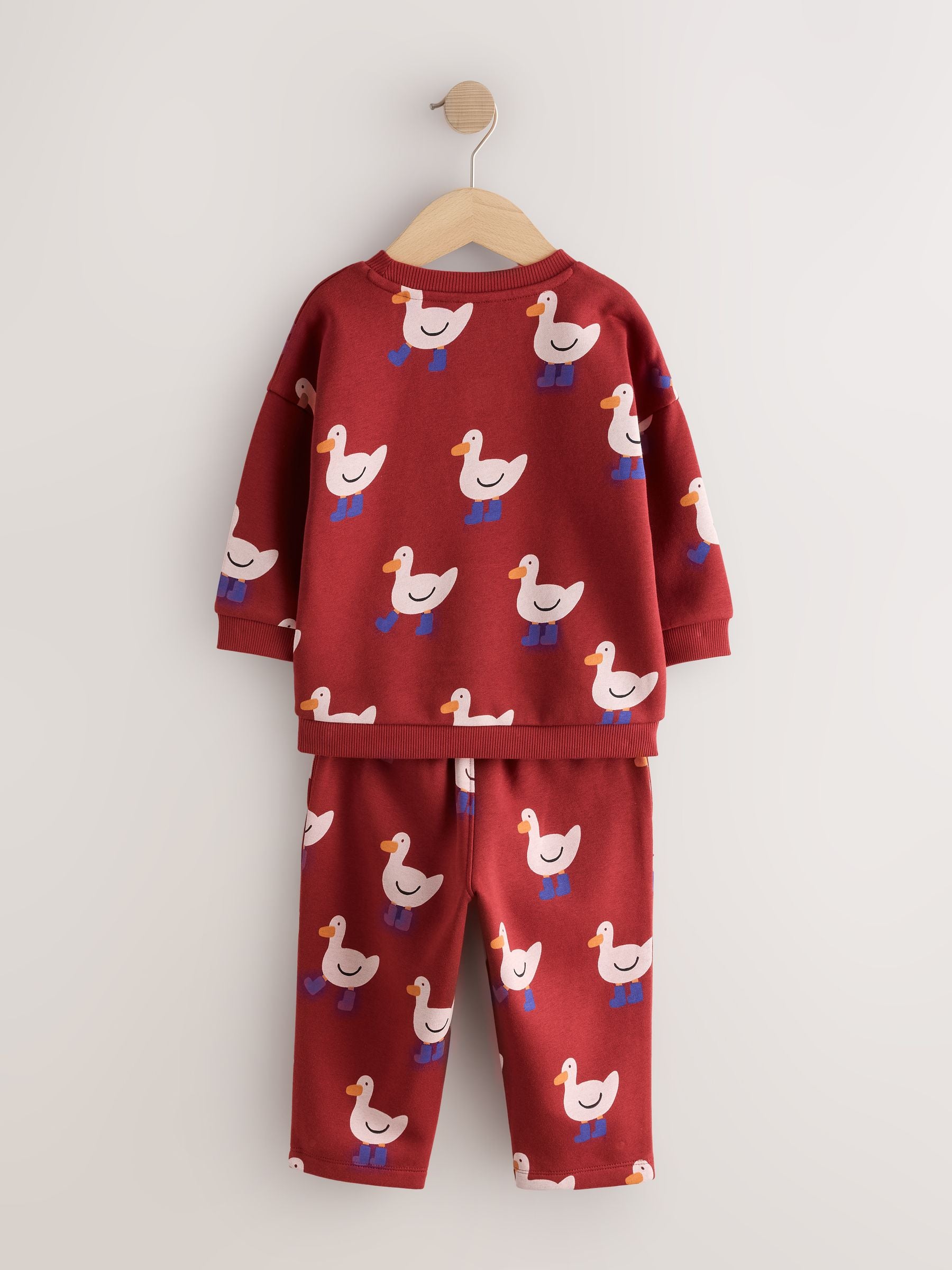 Dsiney Kidz - Burgundy Red All Over Print Crew Neck Sweat Top and Joggers Set (3mths-7yrs) image 8