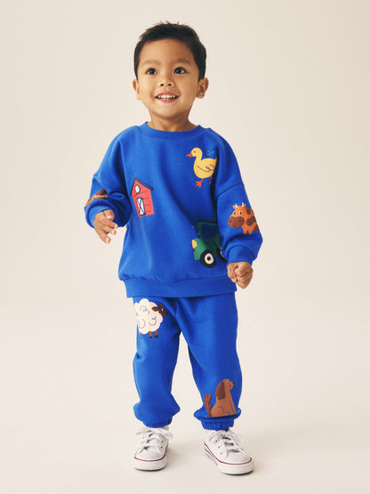 Dsiney Kidz - Dark Blue Crew Neck Joggers Set (3mths-7yrs) image 1