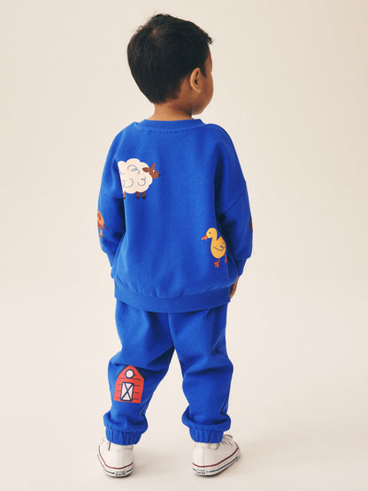 Dsiney Kidz - Dark Blue Crew Neck Joggers Set (3mths-7yrs) image 3