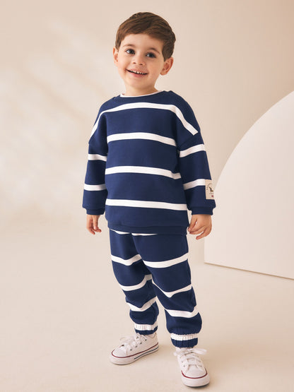 Dsiney Kidz - Navy All Over Print Crew Neck Sweat Top and Joggers Set (3mths-7yrs) image 2