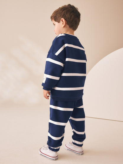 Dsiney Kidz - Navy All Over Print Crew Neck Sweat Top and Joggers Set (3mths-7yrs) image 3
