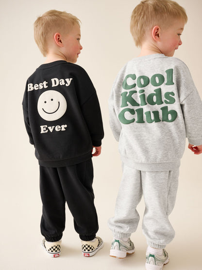 Dsiney Kidz - Grey Back Print Crew Neck Joggers Set 4 Piece (3mths-7yrs) image 2