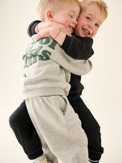 Grey Semi Plain Crew Jogger Set 4 Piece (3mths-7yrs) image 4
