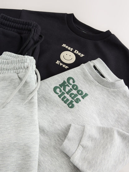 Dsiney Kidz - Grey Back Print Crew Neck Joggers Set 4 Piece (3mths-7yrs) image 9