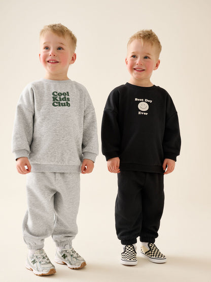 Dsiney Kidz - Grey Back Print Crew Neck Joggers Set 4 Piece (3mths-7yrs) image 1