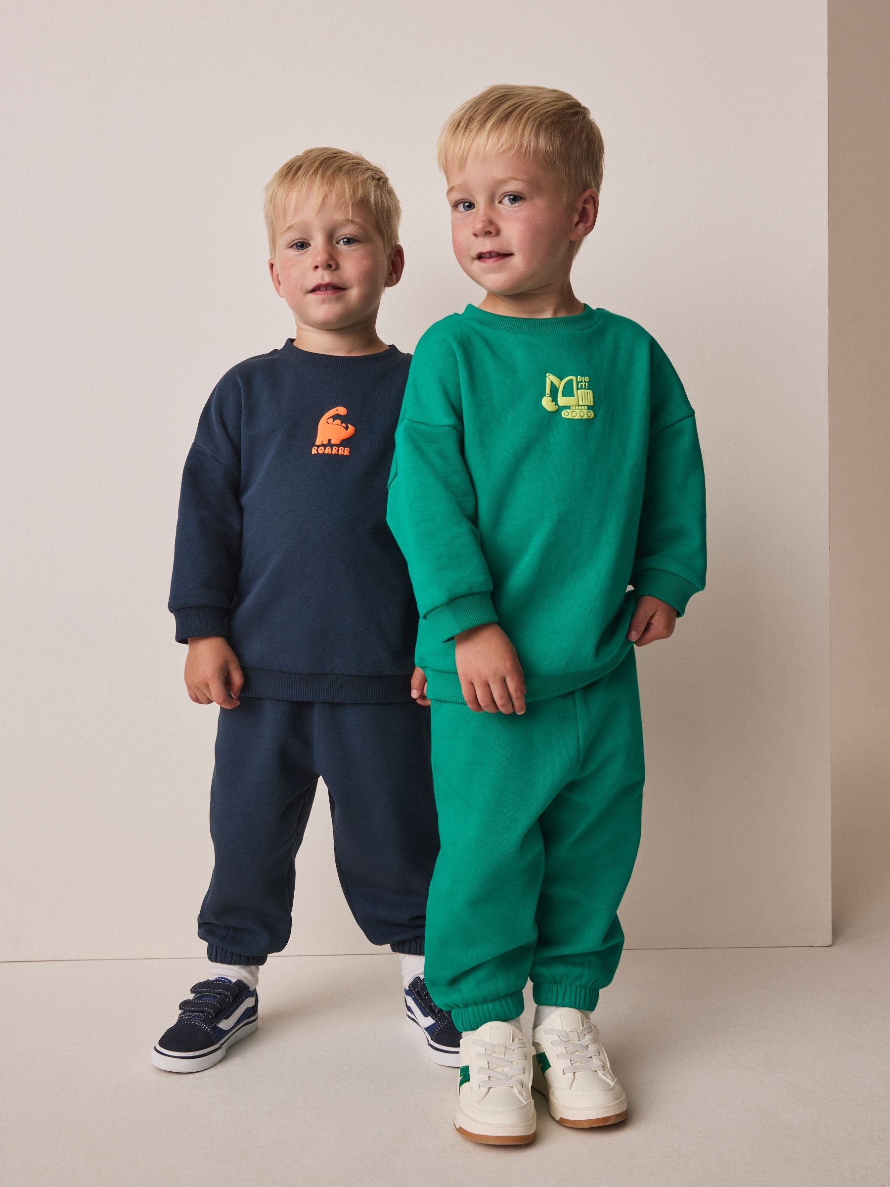 Dsiney Kidz - Green/Navy Back Print Crew Neck Joggers Set 4 Piece (3mths-7yrs) image 1