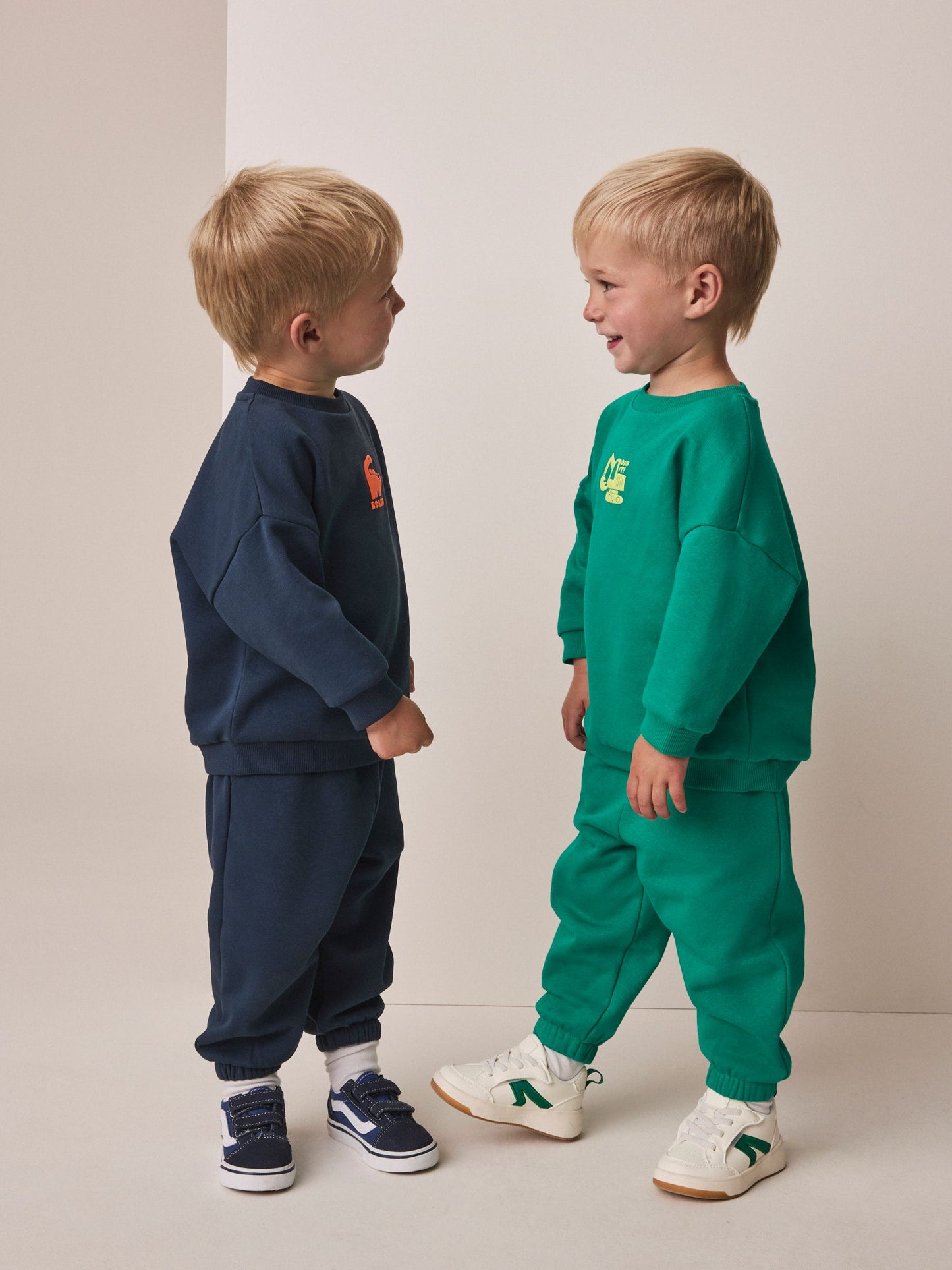 Dsiney Kidz - Green/Navy Back Print Crew Neck Joggers Set 4 Piece (3mths-7yrs) image 2