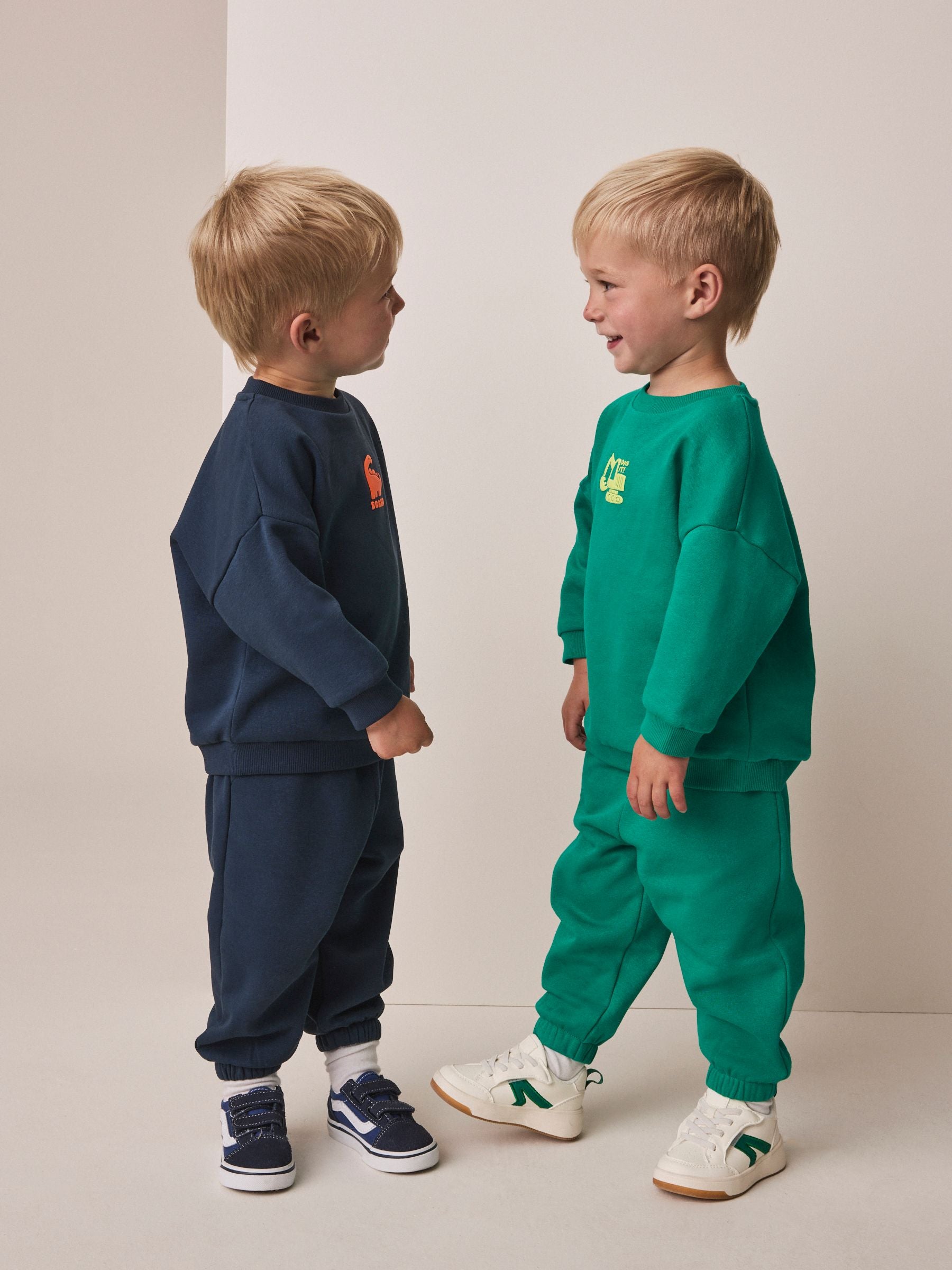 Dsiney Kidz - Green/Navy Back Print Crew Neck Joggers Set 4 Piece (3mths-7yrs) image 2